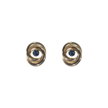 Load image into Gallery viewer, &quot;CORA&quot; SAPPHIRE STUD EARRINGS WITH EARRING JACKET