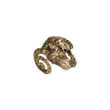 Load image into Gallery viewer, &quot;CATHY&quot; VINTAGE EMERALD RAM RING
