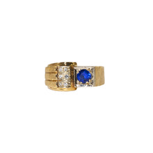 Load image into Gallery viewer, &quot;GABRIEL&quot; BLUE STONE &amp; DIAMOND RING