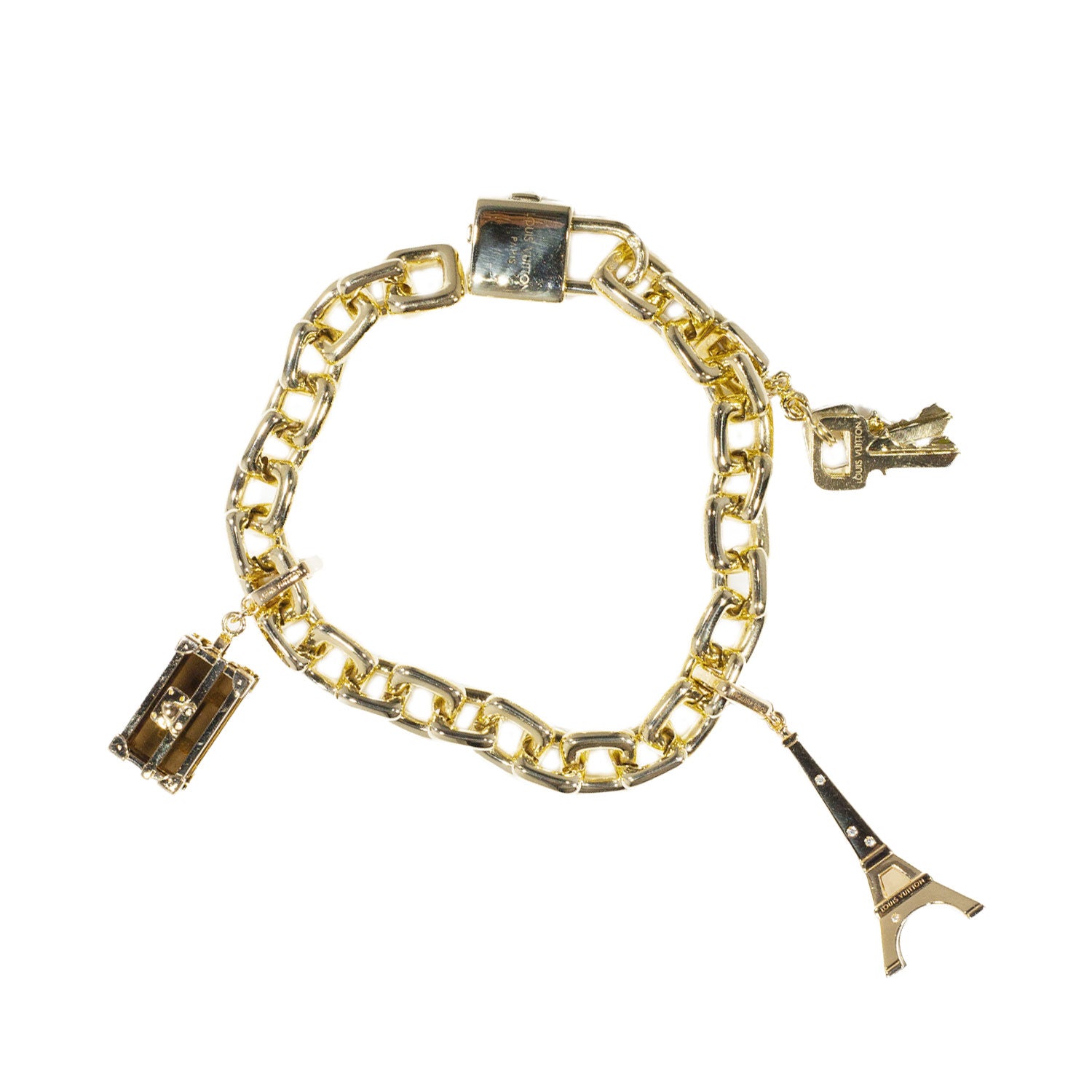 An 18 Carat Gold Louis Vuitton Charm Bracelet