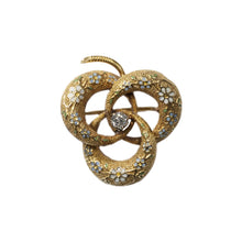 Load image into Gallery viewer, &quot;THE ELERI&quot; VINTAGE ENAMEL &amp; DIAMOND BROOCH