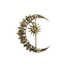 Load image into Gallery viewer, &quot;THE AILISH&quot; VINTAGE MOON &amp; STAR DIAMOND BROOCH