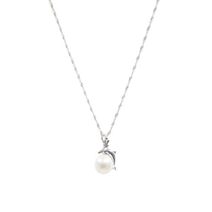 "DELPHINE" DOLPHIN WITH PEARL PENDANT NECKLACE