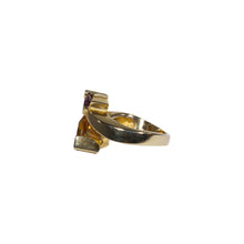 Load image into Gallery viewer, &quot;VALARIE&quot; TRIANGLE AMETHYST &amp; CITRINE RING
