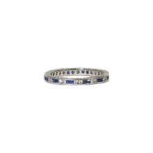 Load image into Gallery viewer, &quot;GIANNA&quot; VINTAGE SAPPHIRE &amp; DIAMOND BAND