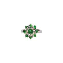 Load image into Gallery viewer, &quot;MARTIN&quot; EMERALD &amp; DIAMOND FLOWER RING