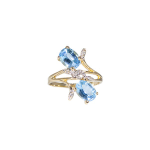 "ISABELLA" DIAMOND & BLUE TOPAZ RING