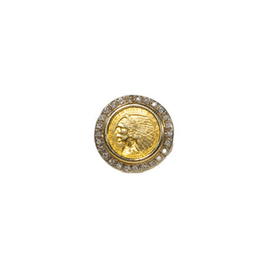 "JAMES" $2.5 INDIAN GOLD COIN RING