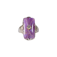 Load image into Gallery viewer, &quot;VIOLET&quot; DIAMOND &amp; AGATE VINTAGE RING