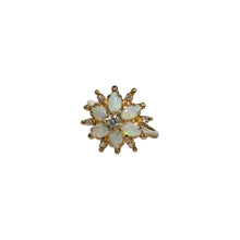 Load image into Gallery viewer, &quot;CADENCE&quot; VINTAGE RETRO OPAL &amp; DIAMOND FLOWER RING