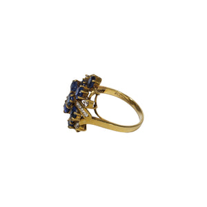 "NAOMI" SAPPHIRE & DIAMOND CLUSTER COCKTAIL RING