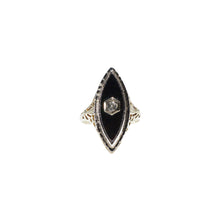 Load image into Gallery viewer, &quot;EDITH&quot; DIAMOND &amp; ONYX VINTAGE RING