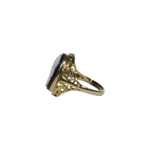 "SINCLAIR" VINTAGE ONYX CAMEO RING