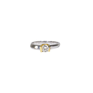"EMMA" TWO-TONE SOLITAIRE ENGAGEMENT RING